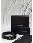 DOLCE & GABBANA BELT SIZE 100CM IN BLACK LEATHER -FULL SET-