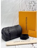 LOUIS VUITTON CITY KEEPALL 25 IN BLACK MONOGRAM SHADOW CALF LEATHER -FULL SET-