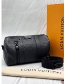 LOUIS VUITTON CITY KEEPALL 25 IN BLACK MONOGRAM SHADOW CALF LEATHER -FULL SET-