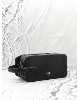 TUMI TURIN STEPHANO CLUTCH IN BLACK LEATHER 