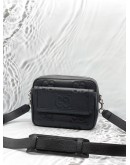 GUCCI MESSENGER BAG IN BLACK GG JUMBO EMBOSSED LEATHER