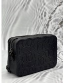 COACH CHARTER CROSSBODY BAG IN BLACK CC SIGNATURE EMBOSSED LEATHER