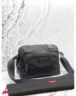 TUMI ALPHA BRAVO HESTER CROSSBODY IN BLACK NYLON WITH LEATHER