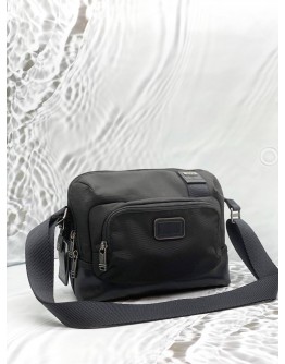 TUMI ALPHA BRAVO HESTER CROSSBODY IN BLACK NYLON WITH LEATHER
