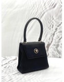 GIANNI VERSACE MEDUSA TOP HANDLE BAG IN BLACK SATIN