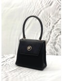 GIANNI VERSACE MEDUSA TOP HANDLE BAG IN BLACK SATIN