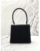 GIANNI VERSACE MEDUSA TOP HANDLE BAG IN BLACK SATIN