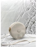 GUCCI ROUND CROSSBODY BAG IN WHITE MICRO GG CANTEEN LEATHER 