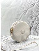 GUCCI ROUND CROSSBODY BAG IN WHITE MICRO GG CANTEEN LEATHER 
