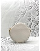 GUCCI ROUND CROSSBODY BAG IN WHITE MICRO GG CANTEEN LEATHER 