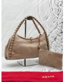 BALLY BRAIDED SHOULDER BAG IN BEIGE LEATHER