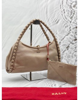 BALLY BRAIDED SHOULDER BAG IN BEIGE LEATHER