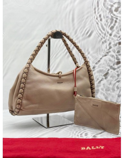 BALLY BRAIDED SHOULDER BAG IN BEIGE LEATHER