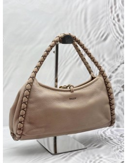BALLY BRAIDED SHOULDER BAG IN BEIGE LEATHER