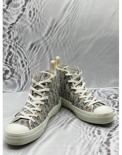 CHRISTIAN DIOR B23 HIGH TOP SNEAKERS SIZE 42 IN BLUE WITH OFF WHITE