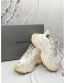 BALENCIAGA TRIPLE S ALL OVER LOGO SNEAKERS SIZE 36 IN WHITE WITH BLACK -FULL SET-
