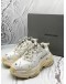 BALENCIAGA TRIPLE S ALL OVER LOGO SNEAKERS SIZE 36 IN WHITE WITH BLACK -FULL SET-