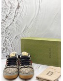 (LIKE NEW) GUCCI SCREENER LOW TOP SNEAKERS SIZE 9 IN BEIGE -FULL SET- 