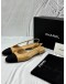 CHANEL SLINGBACK FLATS SIZE 39 IN BEIGE WITH BLACK -FULL SET-