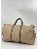 LOUIS VUITTON KEEPALL BANDOULIERE 50 IN SAND BEIGE MONOGRAM SURPLUS CANVAS