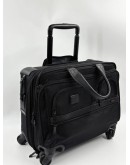 TUMI ALPHA DELUXE 4 WHEELED LAPTOP CASE BRIEF IN BLACK NYLON WITH LEATHER
