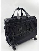 TUMI ALPHA DELUXE 4 WHEELED LAPTOP CASE BRIEF IN BLACK NYLON WITH LEATHER