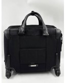 TUMI ALPHA DELUXE 4 WHEELED LAPTOP CASE BRIEF IN BLACK NYLON WITH LEATHER