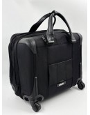 TUMI ALPHA DELUXE 4 WHEELED LAPTOP CASE BRIEF IN BLACK NYLON WITH LEATHER