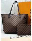 LOUIS VUITTON NEVERFULL MM IN BROWN DAMIER EBENE CANVAS -FULL SET-