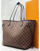 LOUIS VUITTON NEVERFULL MM IN BROWN DAMIER EBENE CANVAS -FULL SET-