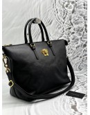 VERSACE LA MEDUSA TOTE BAG IN BLACK LEATHER