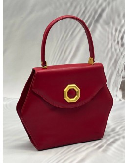 BALLY TOP HANDLE BAG IN RED LEATHER