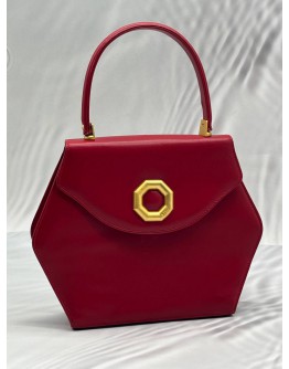 BALLY TOP HANDLE BAG IN RED LEATHER
