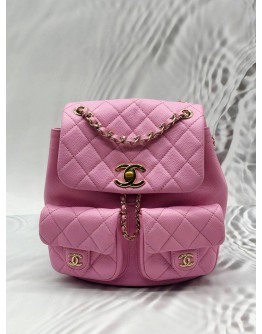 CHANEL DUMA BACKPACK IN PINK CAVIAR LEATHER -FULL SET-