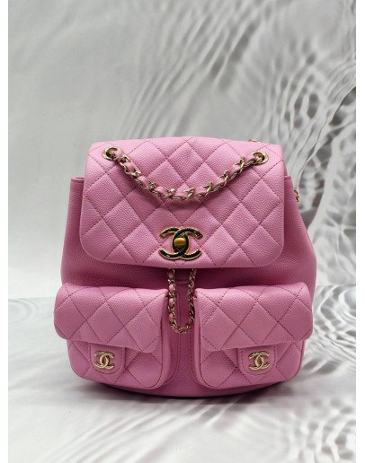 CHANEL DUMA BACKPACK IN PINK CAVIAR LEATHER -FULL SET-