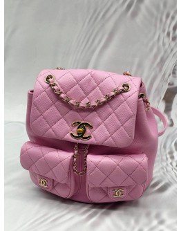 CHANEL DUMA BACKPACK IN PINK CAVIAR LEATHER -FULL SET-