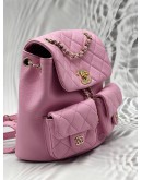 CHANEL DUMA BACKPACK IN PINK CAVIAR LEATHER -FULL SET-