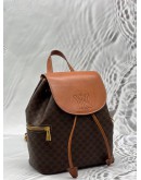 CELINE MACADAM BACKPACK IN BROWN CANVAS WITH LEATHER