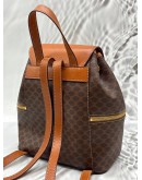 CELINE MACADAM BACKPACK IN BROWN CANVAS WITH LEATHER