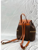 CELINE MACADAM BACKPACK IN BROWN CANVAS WITH LEATHER
