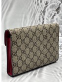 GUCCI DIONYSUS WALLET ON CHAIN IN BEIGE GG SUPREME CANVAS WITH RED LEATHER