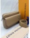 MICROCHIP LOUIS VUITTON BOARDING MESSENGER BAG IN BEIGE WAXY CALFSKIN LEATHER -FULL SET-