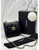 MICROCHIP CHANEL TRENDY CC IN BLACK LAMBSKIN LEATHER -FULL SET-