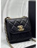 MICROCHIP CHANEL TRENDY CC IN BLACK LAMBSKIN LEATHER -FULL SET-