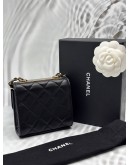 MICROCHIP CHANEL TRENDY CC IN BLACK LAMBSKIN LEATHER -FULL SET-