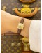 ROLEX VINTAGE PRECISION LADIES 18K 750 YELLOW GOLD REF 2628 GOLD DIAL 15MM X 15MM MANUAL WINDING WATCH