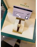 ROLEX VINTAGE PRECISION LADIES 18K 750 YELLOW GOLD REF 2628 GOLD DIAL 15MM X 15MM MANUAL WINDING WATCH