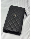 CHANEL CLASSIC FLAT WALLET IN BLACK CAVIAR LEATHER