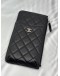 CHANEL CLASSIC FLAT WALLET IN BLACK CAVIAR LEATHER