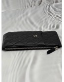 CHANEL CLASSIC FLAT WALLET IN BLACK CAVIAR LEATHER